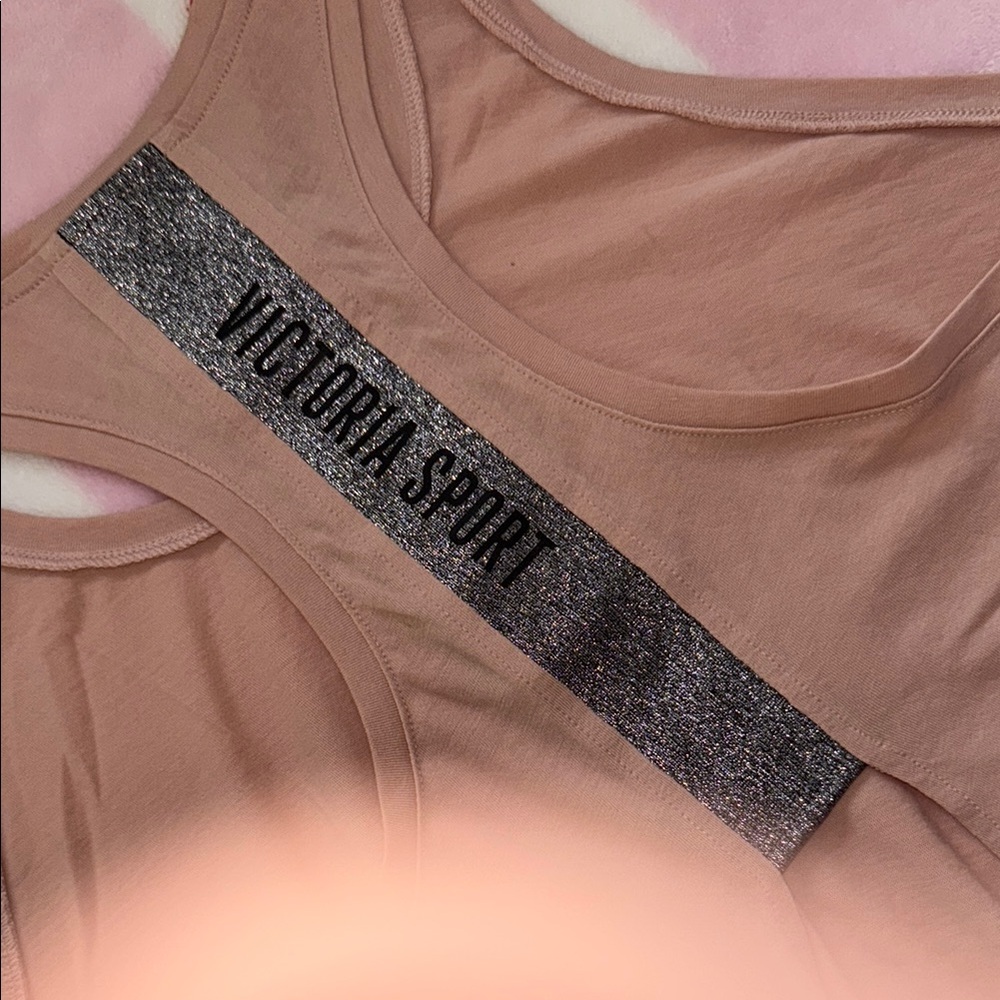 Victoria’s Secret Sport Soft Pink Tie Front Sleeveless Tank Top - Picture 3 of 8